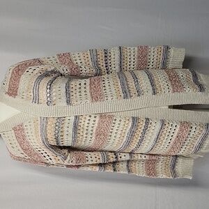 Mystree Multicolor Open-Knit Cardigan